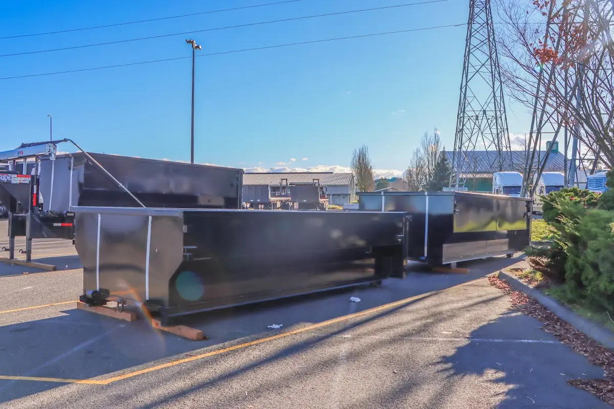 Roll-off dumpster ready for waste disposal at job site for Estate Cleanout Dumpster Rental in Baldwin